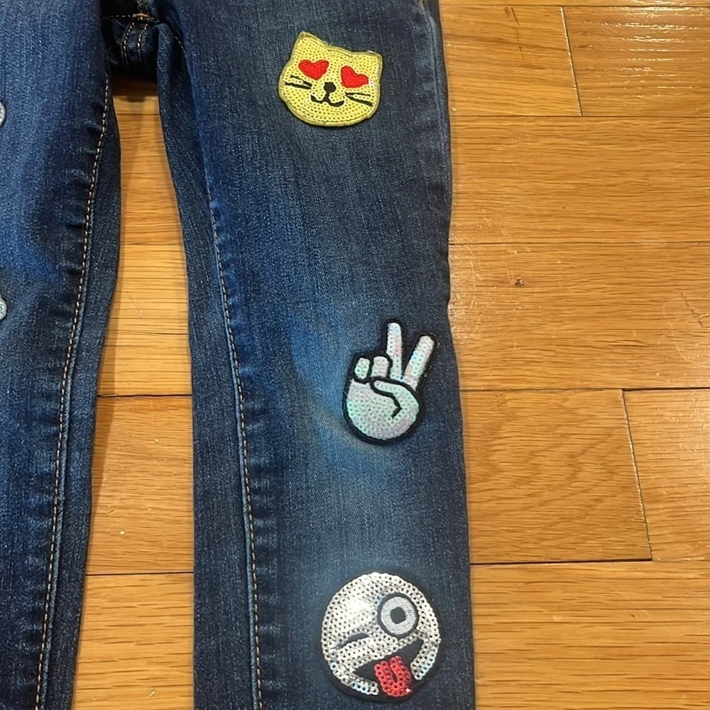 Gap kids girls legging jeans with cut patches size 6 regular .